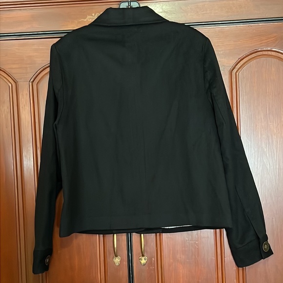 Eddie Bauer Black Short Wool Lined Button Front 2 Pockets Blazer/Jacket - Picture 3 of 16